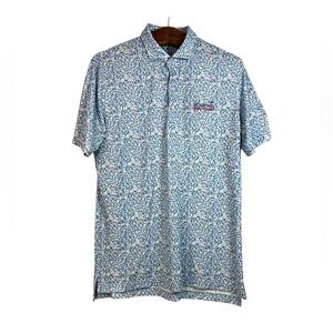 Johnnie-O Featherweight Turtle Print Polo Shirt Men's Sodexo Charity Classic M